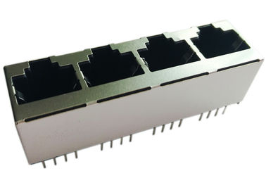 montagem 1x4 vertical 180 graus, entrada LPJEF5240DNL 8P8C reto da parte superior de 4x Rj45