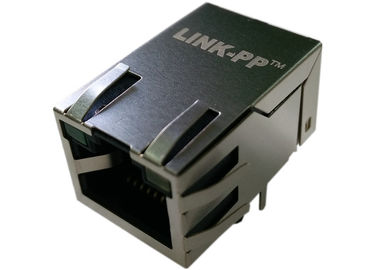 Porto do conector RJ45 do chapeamento de ouro WT-50036 único com 1 x 1 configurações de Jack