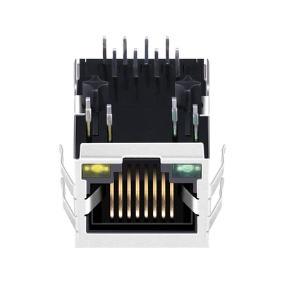 O diodo emissor de luz Rj45 LPJ0012A73NL do resistor escolhe conectores rápidos do Ethernet do porto
