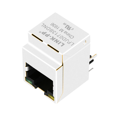 Conector 1000 vertical da base-T RJ45 de HFJV1-1G01-L12RL diodo emissor de luz LPJD0713BDNL amarelo/verde
