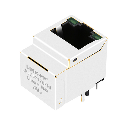 Diodos emissores de luz vertical LPJD0717BFNL do verde 1000/verde da base-T do gigabit RJ45 MagJack de HFJV1-1G06-L11RL