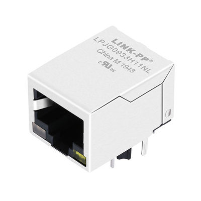 1x1 RJ45 Conector com 1000Base-T Magnéticos Integrados LPJG0933H11NL