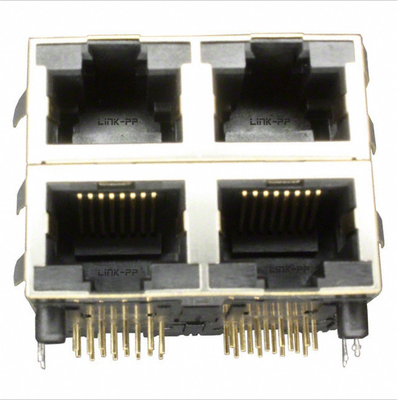 RJSAE538004 Conector de porta RJ45 2X2 em empilhadeira Compatível com a ROHS