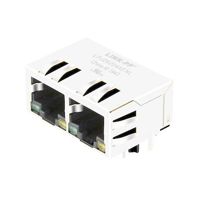 Porto duplo Magjack de LPJ26204AENL Rj45, cruz Pluse J8064D628ANL do conector 10/100BT