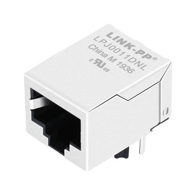 Conector Rj45 angular do porto de HR901105A um com Magnetics LPJ0011DNL