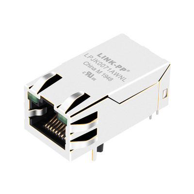 A aba-acima Rj45 12 fêmea modular de 0826-1G1T-23-F Rj45 Jack retira o núcleo de 10/100/1000 de base-T