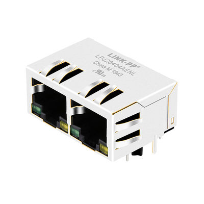 Porto 8 Pin Led Connector Multi Port Rj45 magnético Jack LPJ26404AENL de JXD0-2005NL 1x2