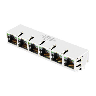 Pino RJ45 da Aba-ACIMa 10 do pulso JG0-0027NL 1x6 com Magnetics interno