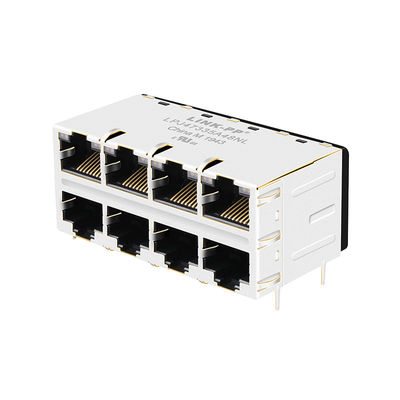 A base-T G/O do porto 10/100 de JX20-0254NL 2x4 conduziu o conector RJ45 Jack magnético do ICM