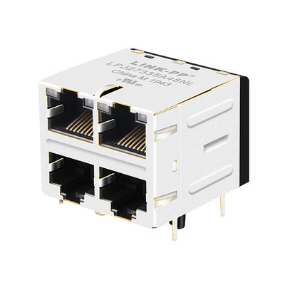 JX20-0252NL | LPJ27335A48NL RJ45 empilhado racum 2x2 100Base-Tx 1CT/1CT RoHS