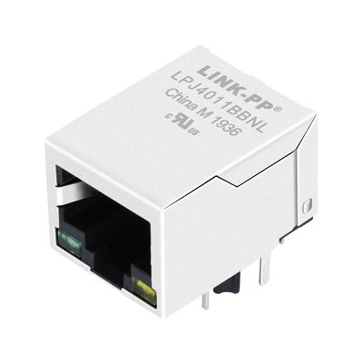 Base-T Tab Down Green/1x1 porto conduzido amarelo Rj45 Jack modular de JXR0-0015NLT 10/100