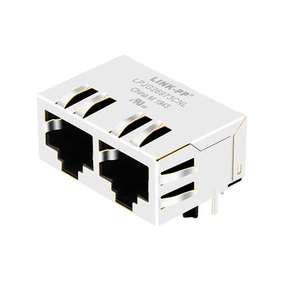 o Multi-porto RJ45 HFJ12-1G16ERL Dual o conector Wo/LED da Aba-Para baixo 1000Base-T