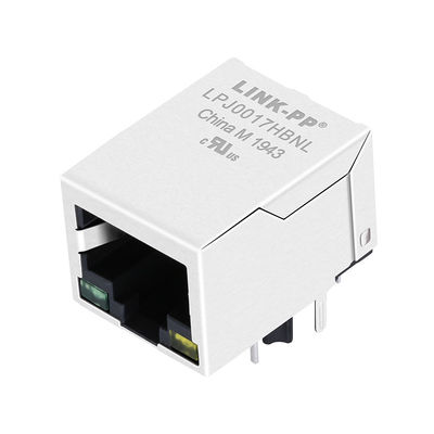 Módulo de conector verde da base-T de LJ-H41S1C-14-F 10/100 único/amarelo portuário LPJ0017HBNL do diodo emissor de luz RJ-45