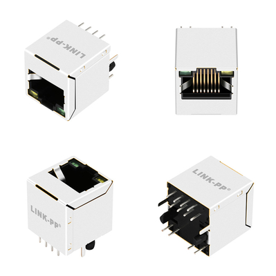 10G porto Rj45 vertical Jack magnético V8BR-1AX1-JK da base-T 1X1