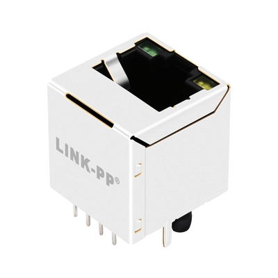 Base-T do vertical Rj45 Jack Connector 2.5G do porto de V8BR-1AX1-HT 1X1 com o verde/amarelo conduzidos