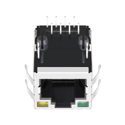 SI-80053-F 10/100 BASE-T 1 Tab Up portuário RJ45 Magjack com o verde/amarelo conduzidos