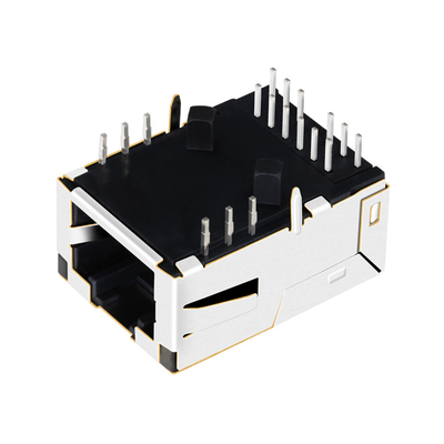 O conector portuário do perfil baixo Rj45 da base-T de G10-1GHN-056 1 Tab Up 10G protegeu com EMI Finger