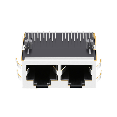conector 1000 fêmea da base-T Rj45 de Tab Down do porto 1x2 sem diodo emissor de luz 1840638-1