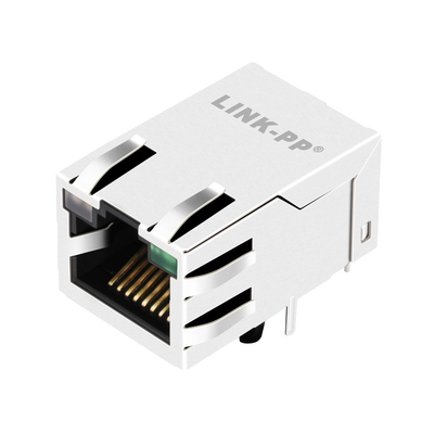 Base-T Tab Up de JXT7-1139NL 10G 1 Rj45 portuário Jack Connector Right Angle Shielded com diodo emissor de luz de YG/G