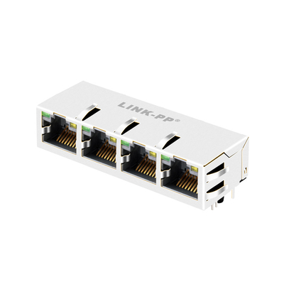 100/1000 de conector dos ethernet Rj45 do porto da base-T JX1N-0033NL Tab Up 1x4 com o verde/amarelo conduzidos