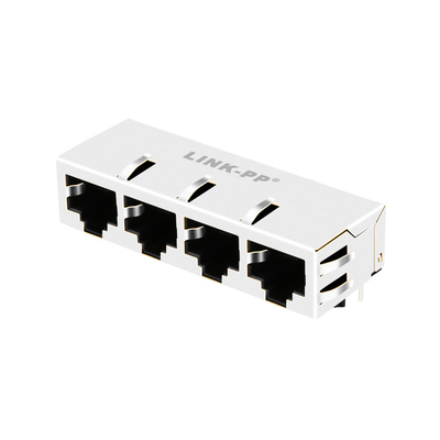 1x4 base-T RJ45 Jack magnético 13P8C do porto JT8-4000HL 10G sem diodo emissor de luz