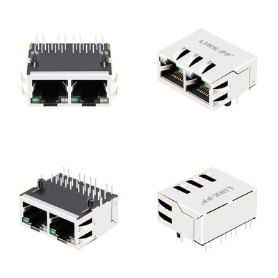 10G aba do porto JTL-U1001NL da base-T 1x2 ACIMA do furo direto Rj45 Lan Jack With Green-Yellow/diodo emissor de luz verde