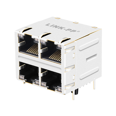 A base-T de JT4-2501HL 10G protegeu 2x2 a entrada lateral dos conectores magnéticos do porto Rj45