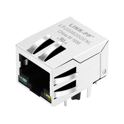 5-6605435-6 único 100/1000 de Rj45 protegido base-T portuário Jack Connector Tab Down Green /Yellow conduziu