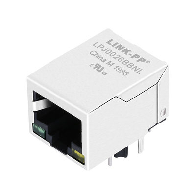 Verde da base-T HFJ11-S026E-S1LS12 10/100/1x1 ethernet conduzidos amarelos Magjack do porto RJ45