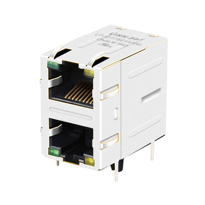 Porto Cat6 RJ45 Jack magnético de JXD9-1002NL 2x1 100/1000 de verde da base-T/diodo emissor de luz amarelo
