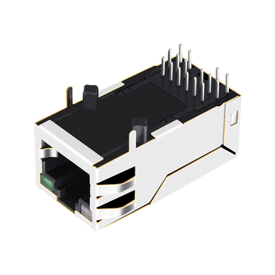 2250331-1 única aba portuária da base-T 2.5G ACIMA do diodo emissor de luz magnético de POE+ RJ45 Jack With GO/G