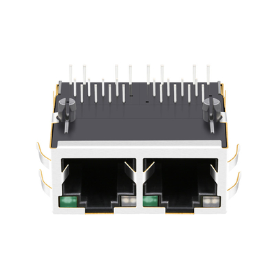 2250309-1 1X2 a base-T Rj45 Jack Connector Tab Up Green do porto 10G amarela/diodo emissora de luz verde