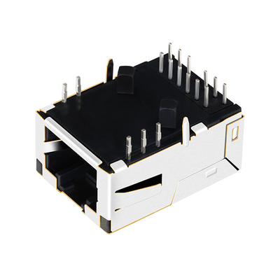 Aba 1000 do conector do perfil baixo RJ45 do porto da base-T 1x1 de LPJK7036-1A98NL ACIMA com diodo emissor de luz