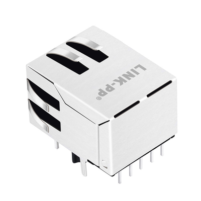 O conector fêmea de Tab Down Low Profile Rj 45 Magjack da base-T de L836-121T-KD 2.5G com Gy/G conduziu