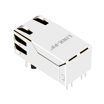 Única 5G base-T portuária de 0826-1X1T-KL-F 4PPoE 100W RJ45 magnético Jack Tab Up With Leds