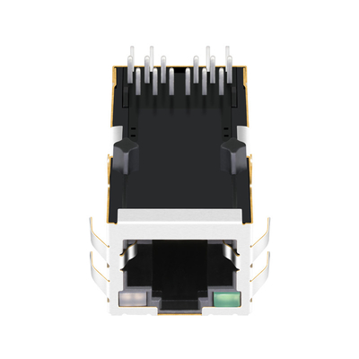 Porto RJ45 MagJack Tab Up With G/GY do ponto de entrada de 0826-1L1T-57-F 10/100BASE-T o único conduziu
