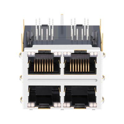 Jaques 1000 magnéticos do porto da base-T 2x2 de JT5-2270NL RJ45 THT 12p8c com TUBULAÇÕES LEVES
