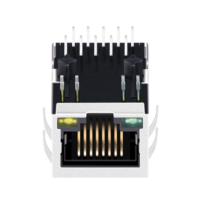A aba do conector fêmea do ponto de entrada 36W Rj45 da base-T de JKM-0200NL 100 ABAIXO do porto 1x1 com G/Y conduziu