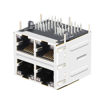 O porto Rj45 da base-T 2x2 de JT5-2210NL 10G levanta JT5-2210NL 12p8c THT com diodo emissor de luz