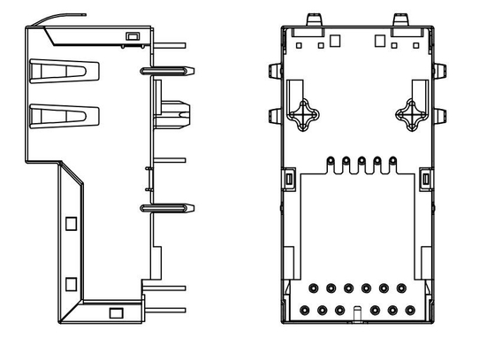 ENTRADA vertical da PARTE SUPERIOR do ponto de entrada 60W do conector RJ45 4PAIR do porto de J1V-U7000NL 10GBASE-T 1X1