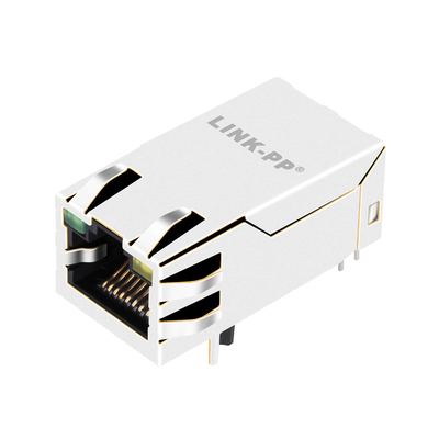 1000BASE-T 1X1 Port Tab UP PoE RJ45 MagJack com LED JK0-0229NL