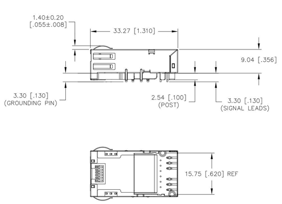 O único RJ45 Magjack conector portuário de JT3-1128HL Tab Down 10GBASE-T NÃO conduziu