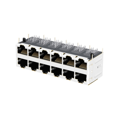 TUBULAÇÕES de LUZ magnéticas do PORTO RJ45 Jack Female Connector With de JT5-2610CNL 10G BASE-T 2X6