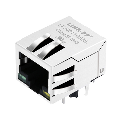 A base-T Tab Down de RJ324109BN-LF 100 1 RJ45 portuário Jack Connector Green /Yellow conduziu LPJ0011GENL